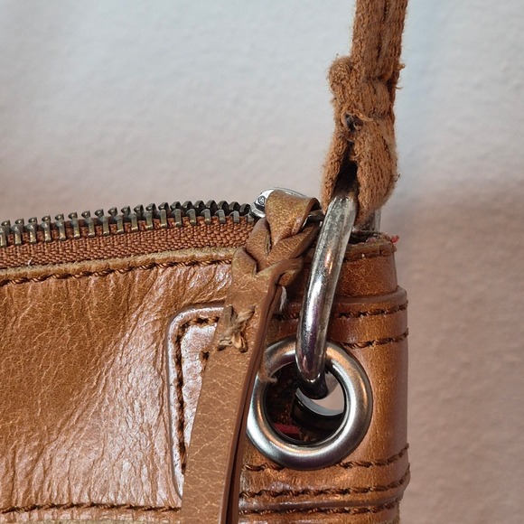 The Sak Kendra Cross Body Pebbled Leather Bag Purse Red Tan Classic Clean Small - Picture 12 of 14